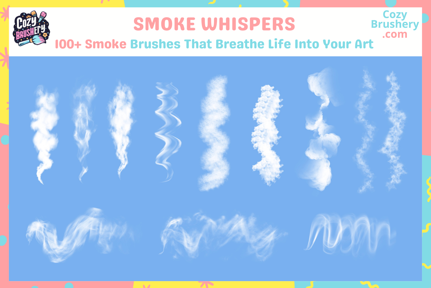 Procreate Brushes Smoke Wonders 120 Dynamic Smoke Brushes - Cozy Brushery