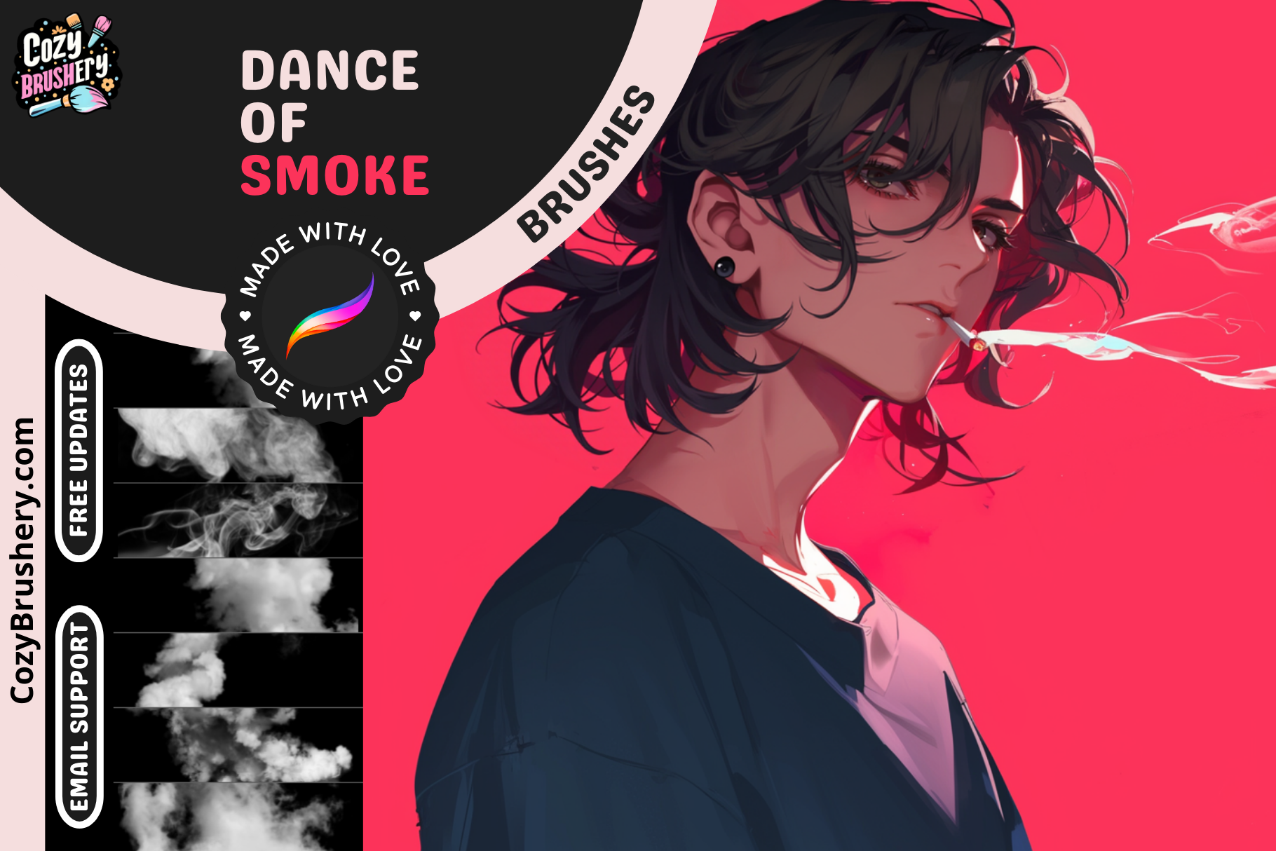 Procreate Brushes Smoke Wonders 120 Dynamic Smoke Brushes - Cozy Brushery