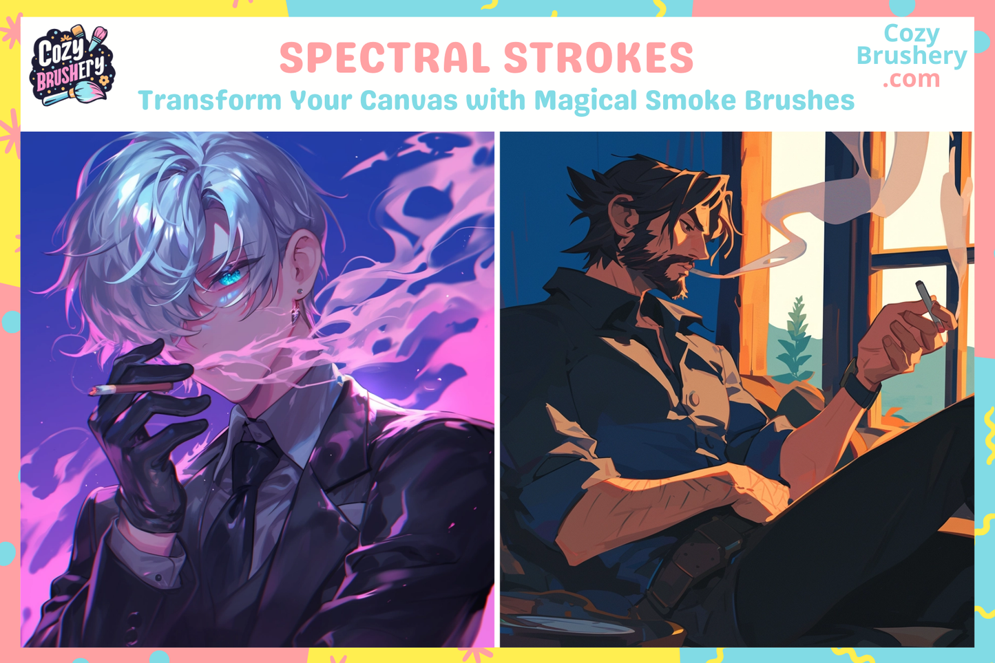 Procreate Brushes Smoke Wonders 120 Dynamic Smoke Brushes - Cozy Brushery