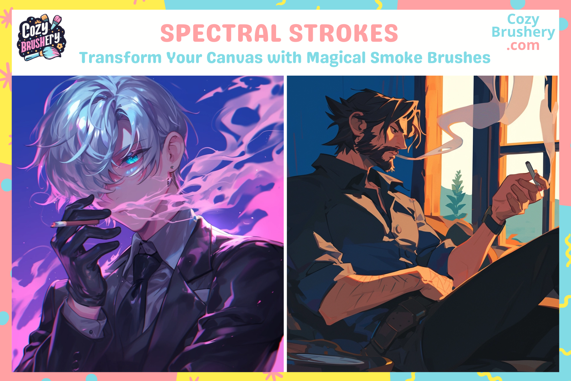 Procreate Brushes Smoke Wonders 120 Dynamic Smoke Brushes - Cozy Brushery