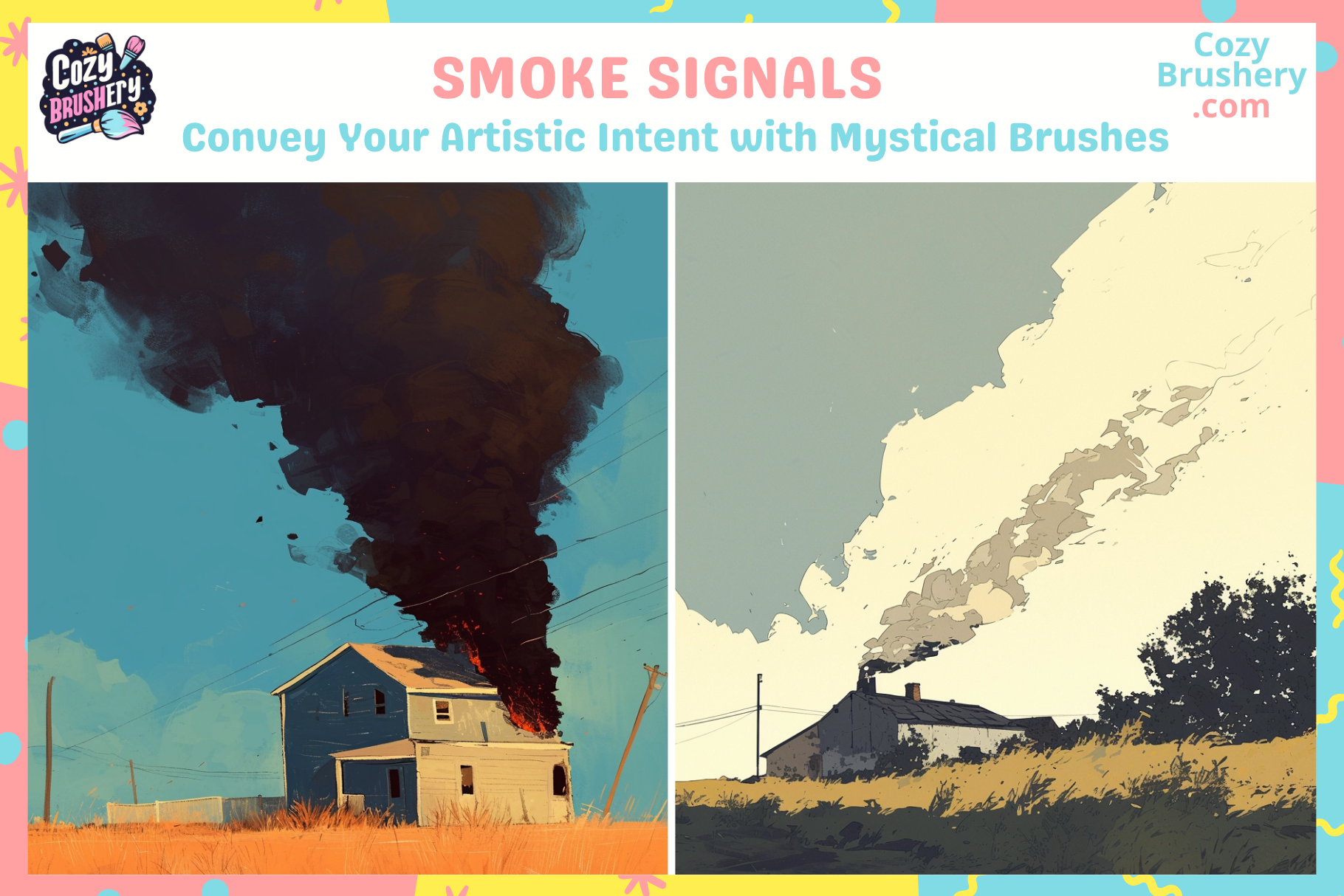 Procreate Brushes Smoke Wonders 120 Dynamic Smoke Brushes - Cozy Brushery