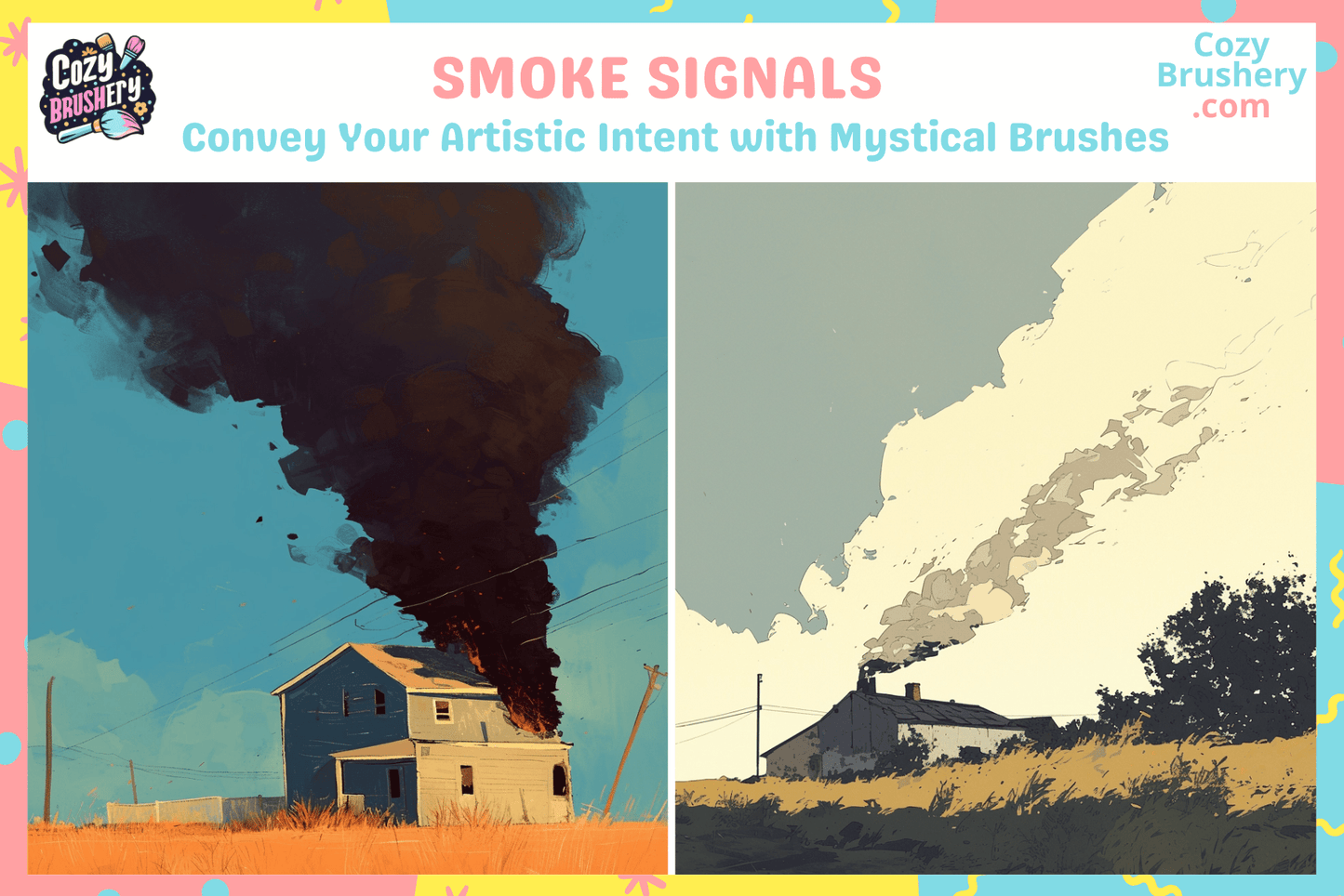 Procreate Brushes Smoke Wonders 120 Dynamic Smoke Brushes - Cozy Brushery
