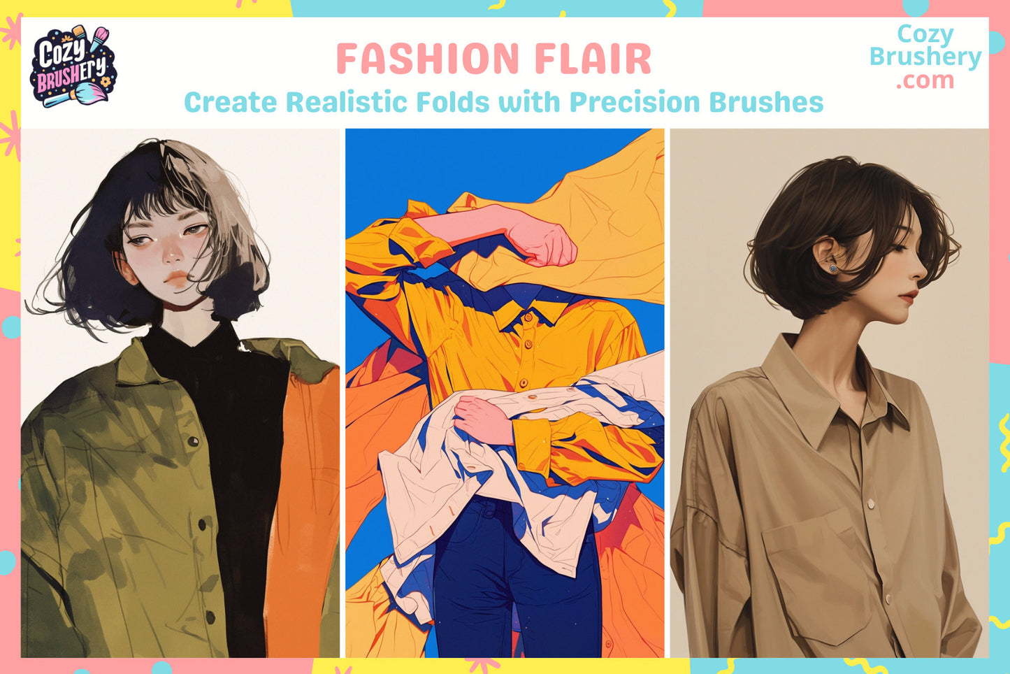 Procreate Brushes Ultimate Clothing Wrinkle Wizard 17 Brushes - Cozy Brushery