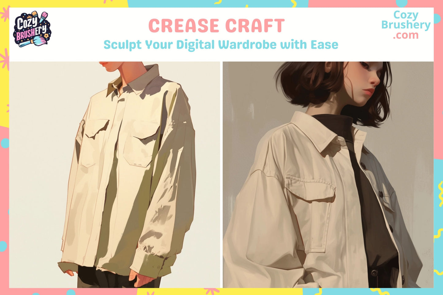 Procreate Brushes Ultimate Clothing Wrinkle Wizard 17 Brushes - Cozy Brushery