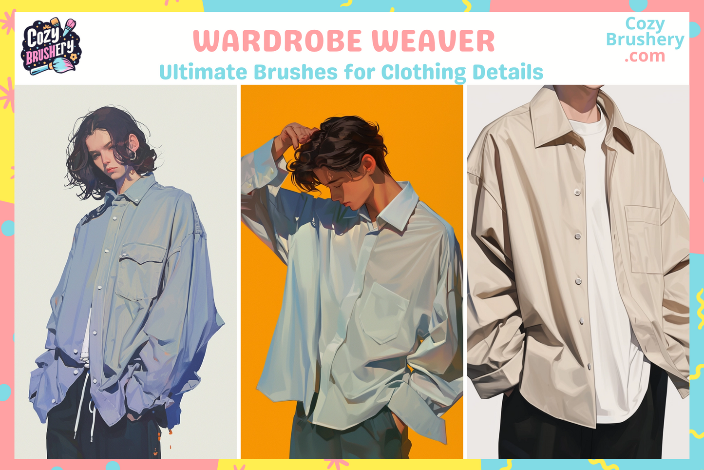 Procreate Brushes Ultimate Clothing Wrinkle Wizard 17 Brushes - Cozy Brushery