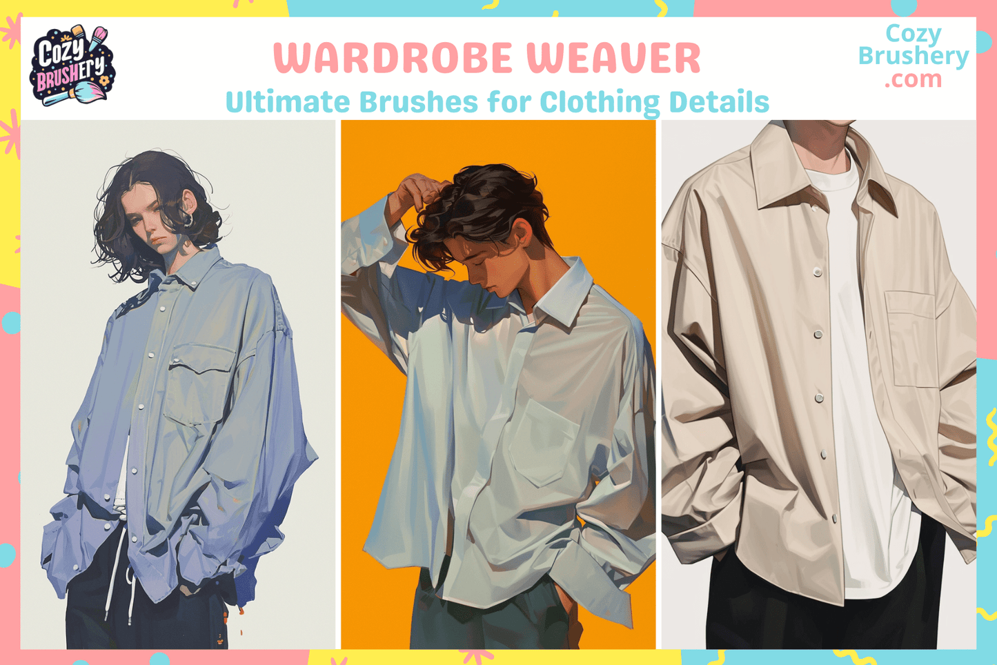 Procreate Brushes Ultimate Clothing Wrinkle Wizard 17 Brushes - Cozy Brushery