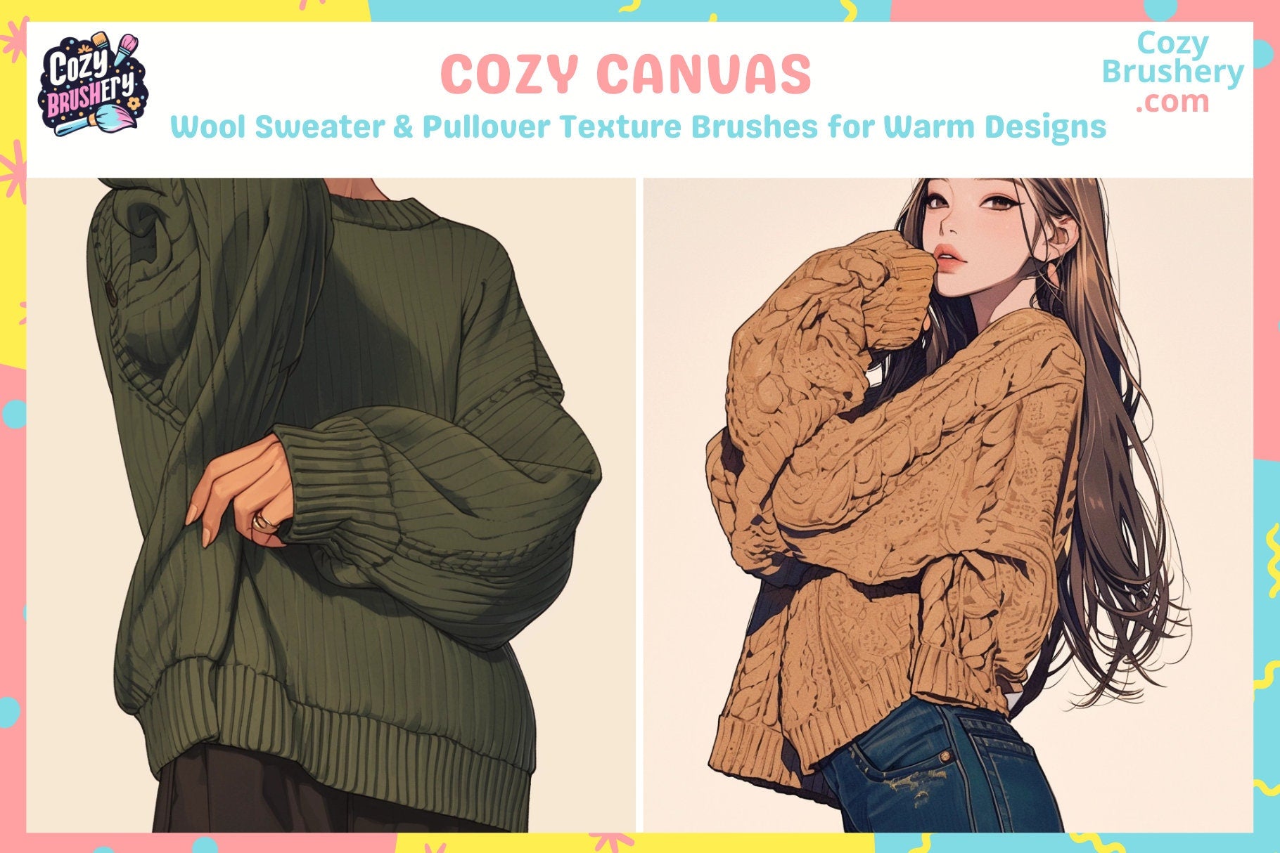 Procreate Brushes Wooly Wonder 87 Cozy Sweater Brushes - Cozy Brushery