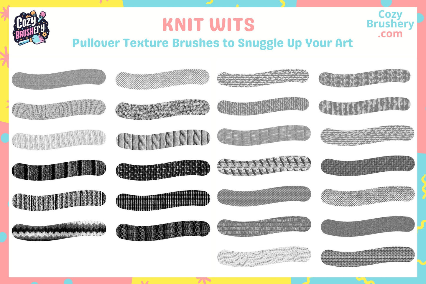 Procreate Brushes Wooly Wonder 87 Cozy Sweater Brushes - Cozy Brushery