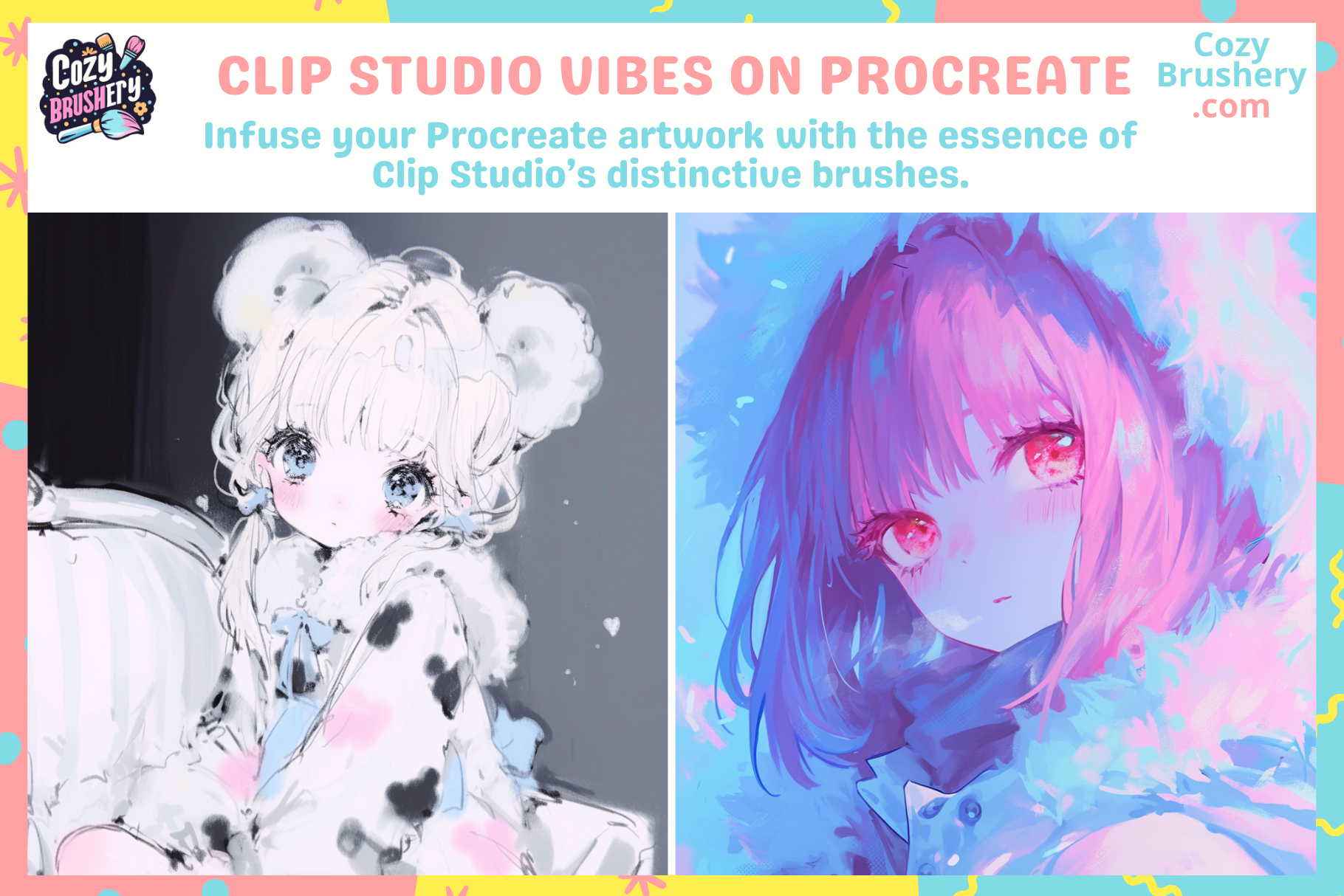 Procreate Clip Studio Brushes – 40 Brushes for Art Creation - Cozy Brushery