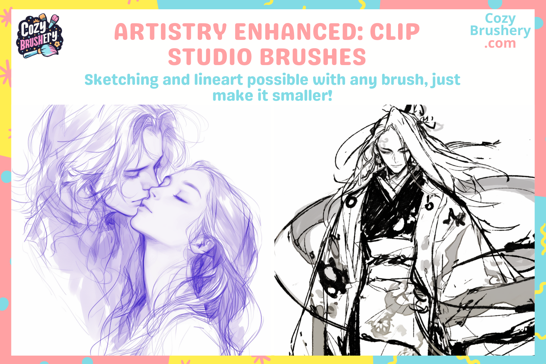 Procreate Clip Studio Brushes – 40 Brushes for Art Creation - Cozy Brushery