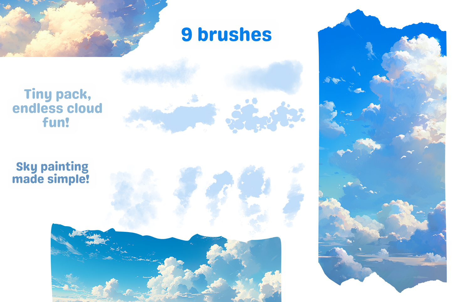 Procreate Cloud Brushes: 9 Soft & Bold Sky Textures for Dreamy Skies - Cozy Brushery
