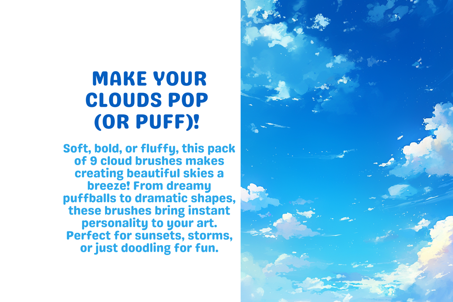 Procreate Cloud Brushes: 9 Soft & Bold Sky Textures for Dreamy Skies - Cozy Brushery
