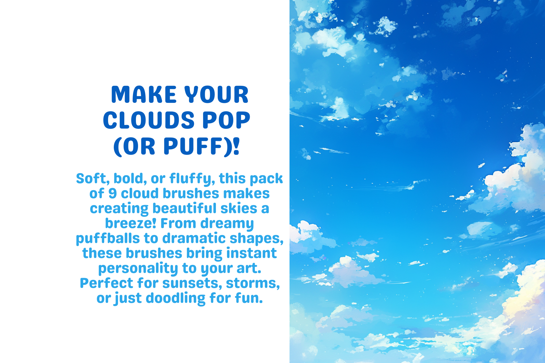 Procreate Cloud Brushes: 9 Soft & Bold Sky Textures for Dreamy Skies - Cozy Brushery