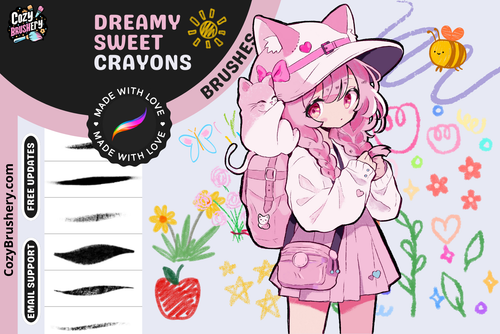 Procreate Crayon Brushes for Anime and Manga Art Bundle - Cozy Brushery