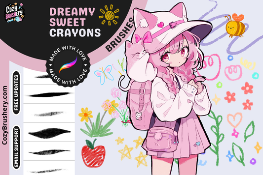 Procreate Crayon Brushes for Anime and Manga Art Bundle - Cozy Brushery