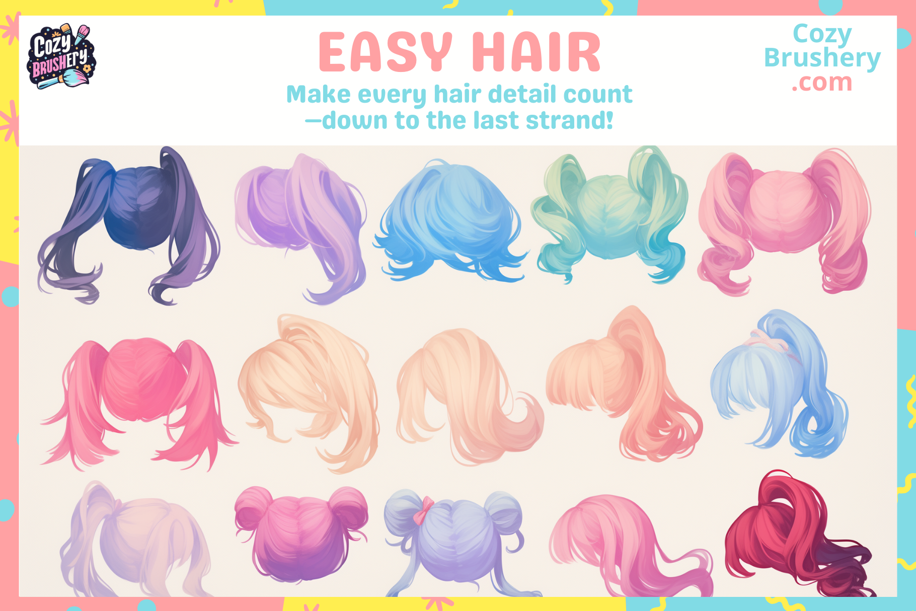 Procreate Hair Brush Set: Ultimate Bundle for All Styles - Cozy Brushery