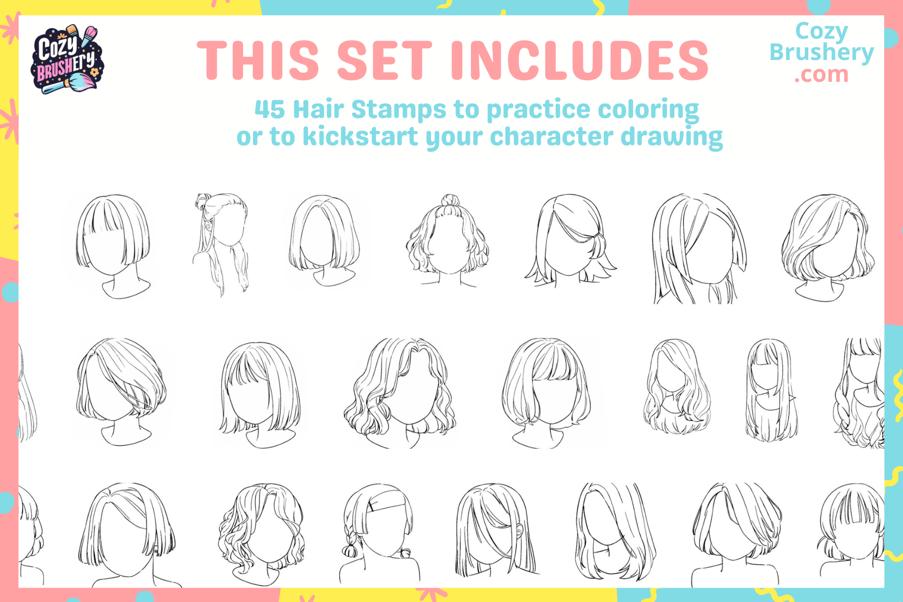 Procreate Hair Brush Set: Ultimate Bundle for All Styles - Cozy Brushery