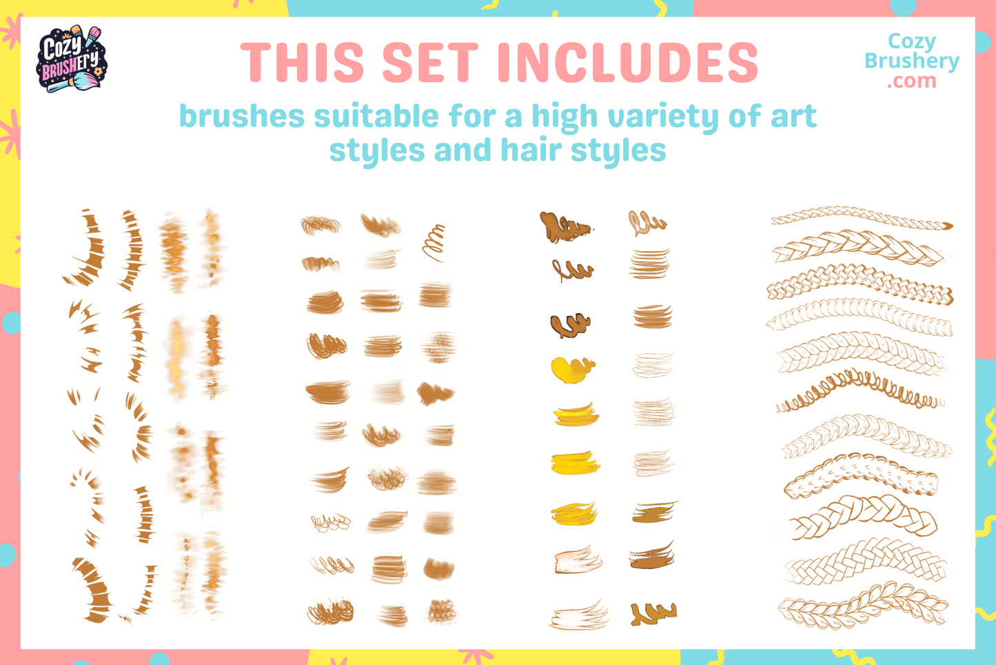 Procreate Hair Brush Set: Ultimate Bundle for All Styles - Cozy Brushery