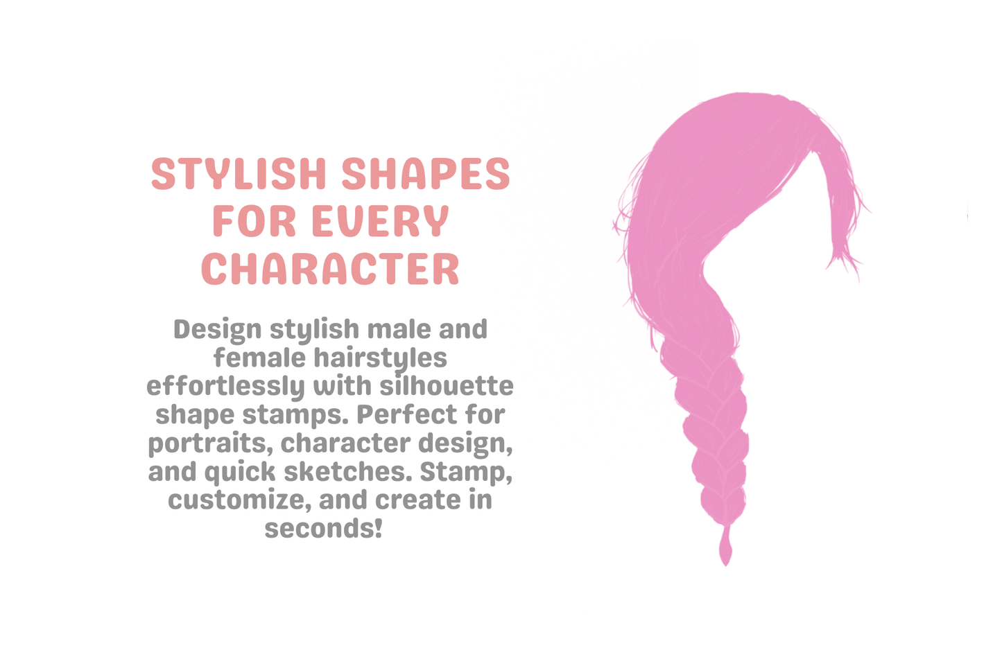 Procreate Hair Stamp Collection – 73 Hair Stamps for Art - Cozy Brushery