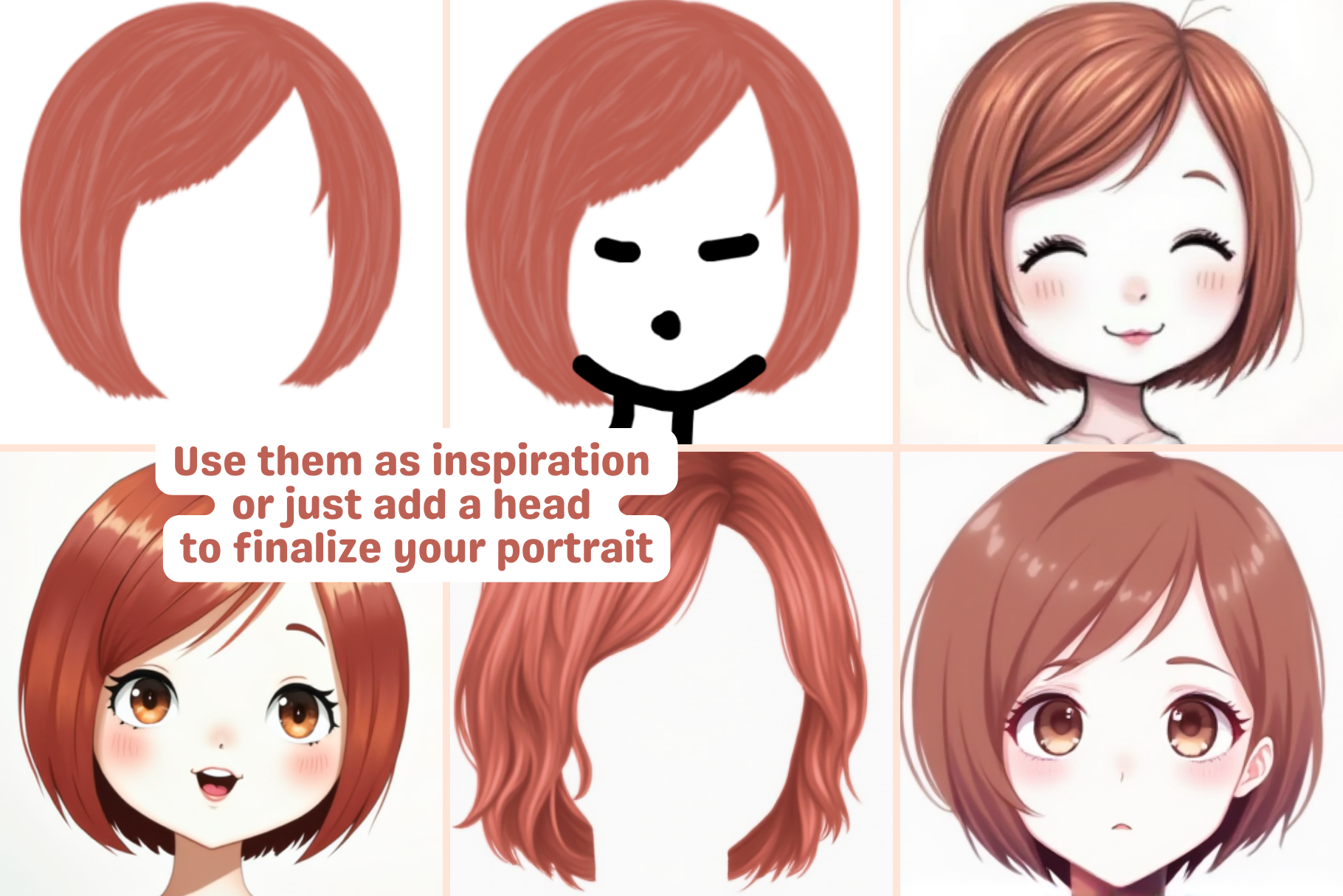 Procreate Hair Stamp Collection – 73 Hair Stamps for Art - Cozy Brushery