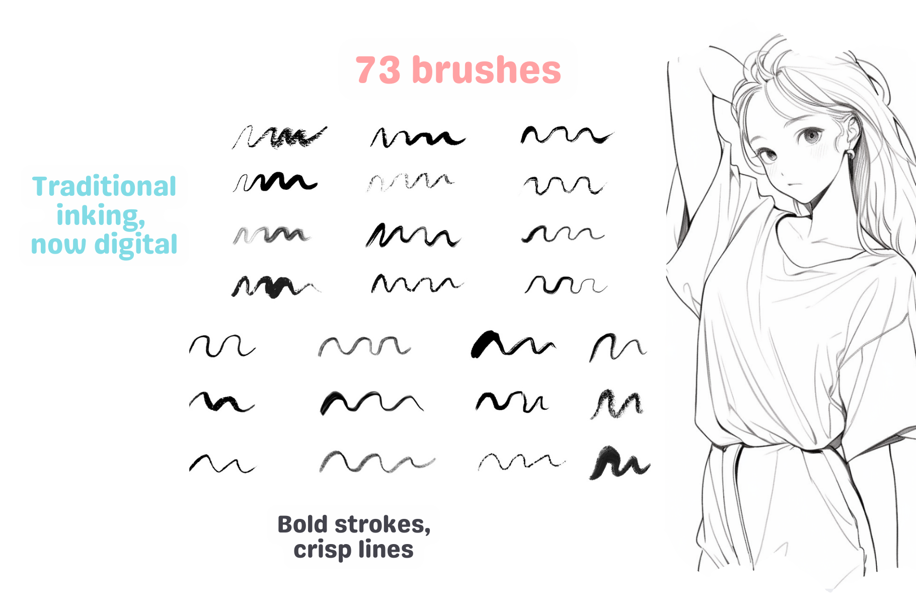 Procreate Inking Brushes – 73 Brushes for Anime and Manga - Cozy Brushery