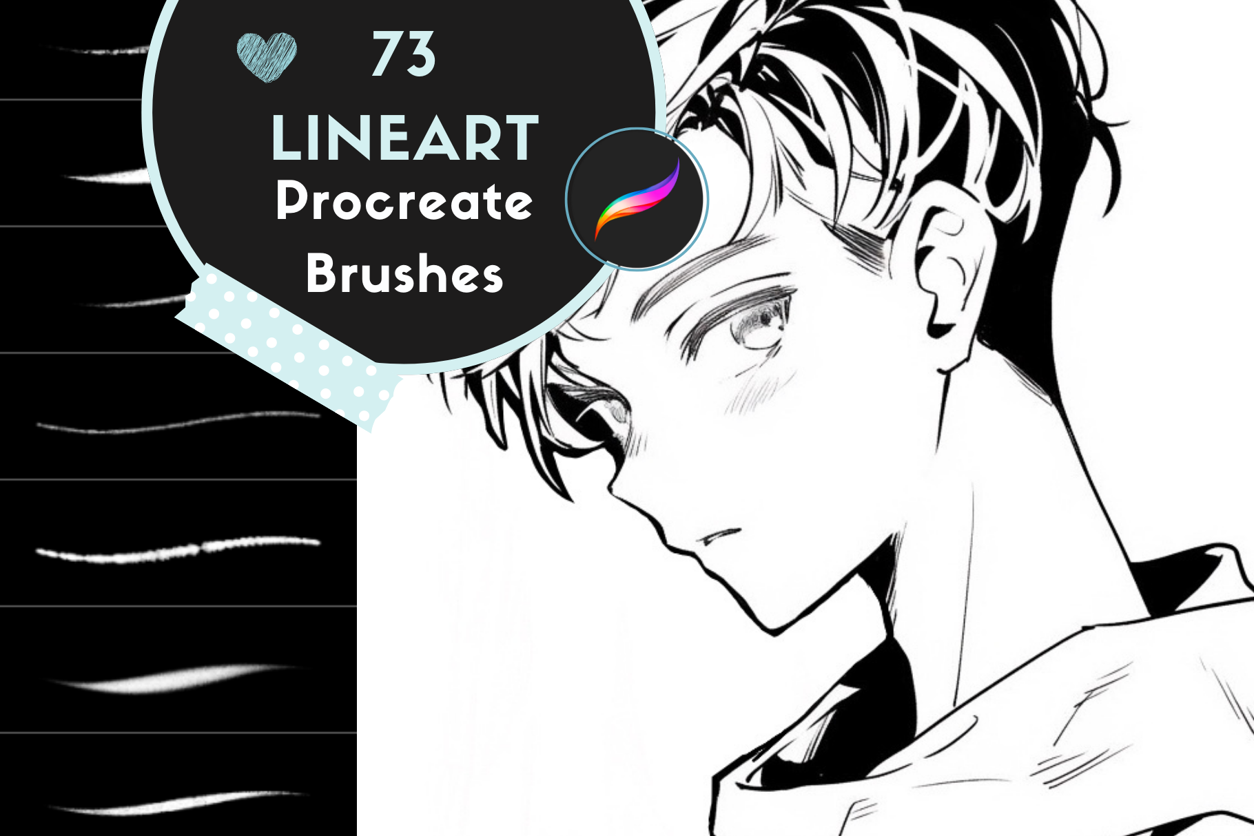 Procreate Inking Brushes – 73 Brushes for Anime and Manga - Cozy Brushery