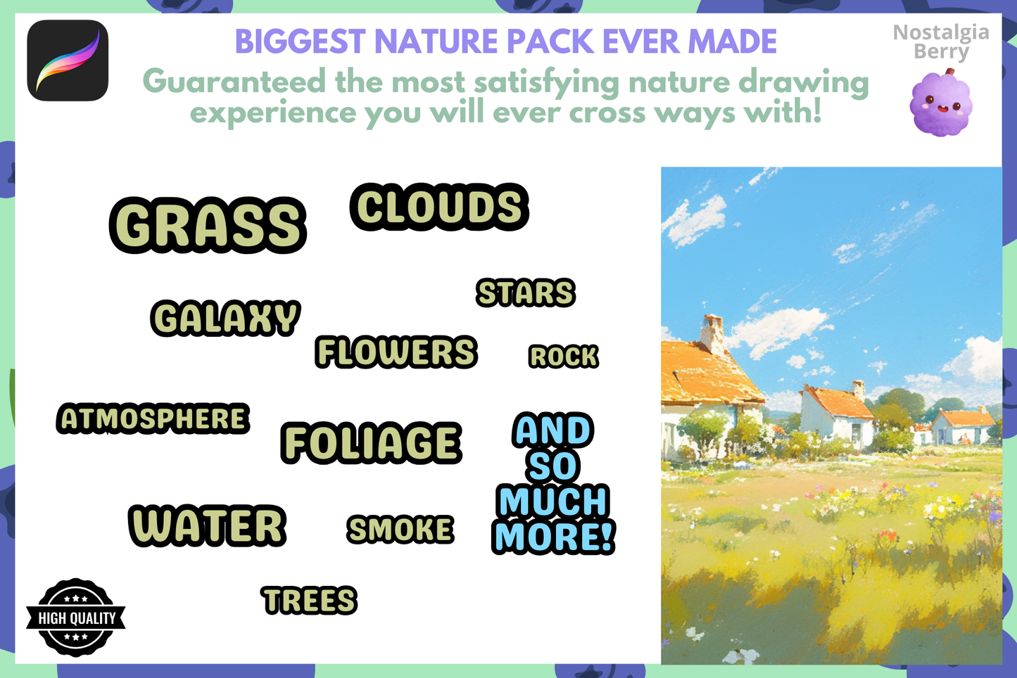 Procreate Nature Brush Bundle: 2000 Plus Brushes for Landscapes - Cozy Brushery