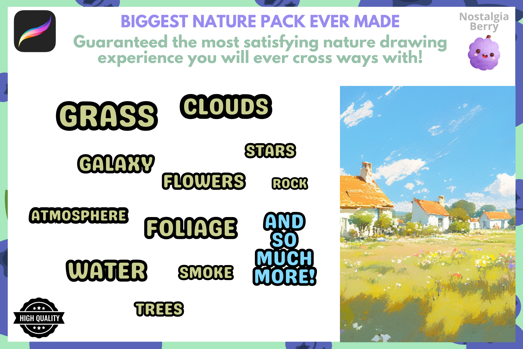 Procreate Nature Brush Bundle: 2000 Plus Brushes for Landscapes - Cozy Brushery