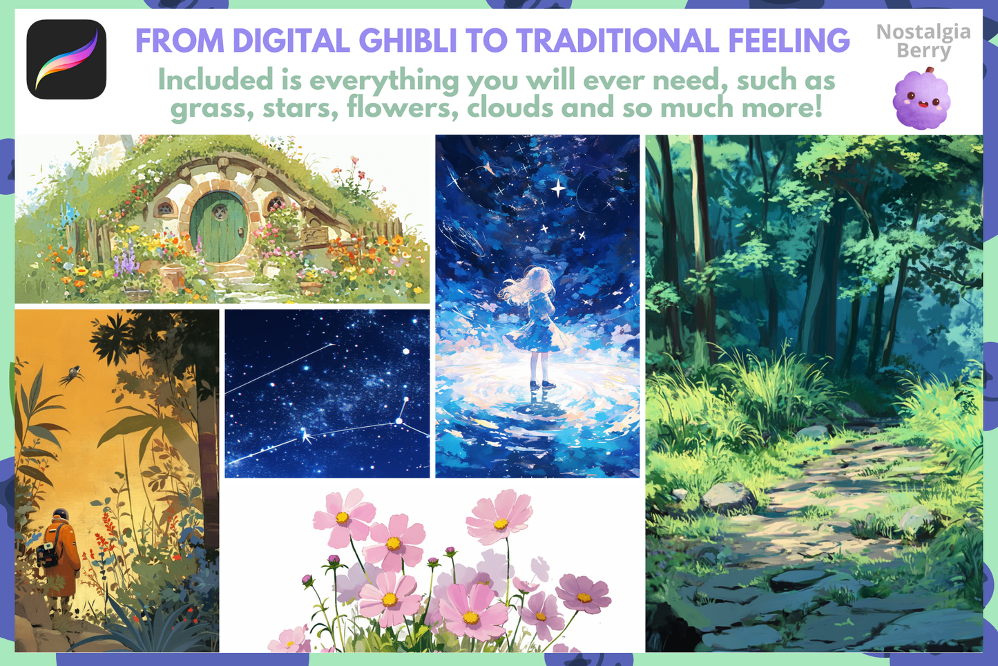 Procreate Nature Brush Bundle: 2000 Plus Brushes for Landscapes - Cozy Brushery