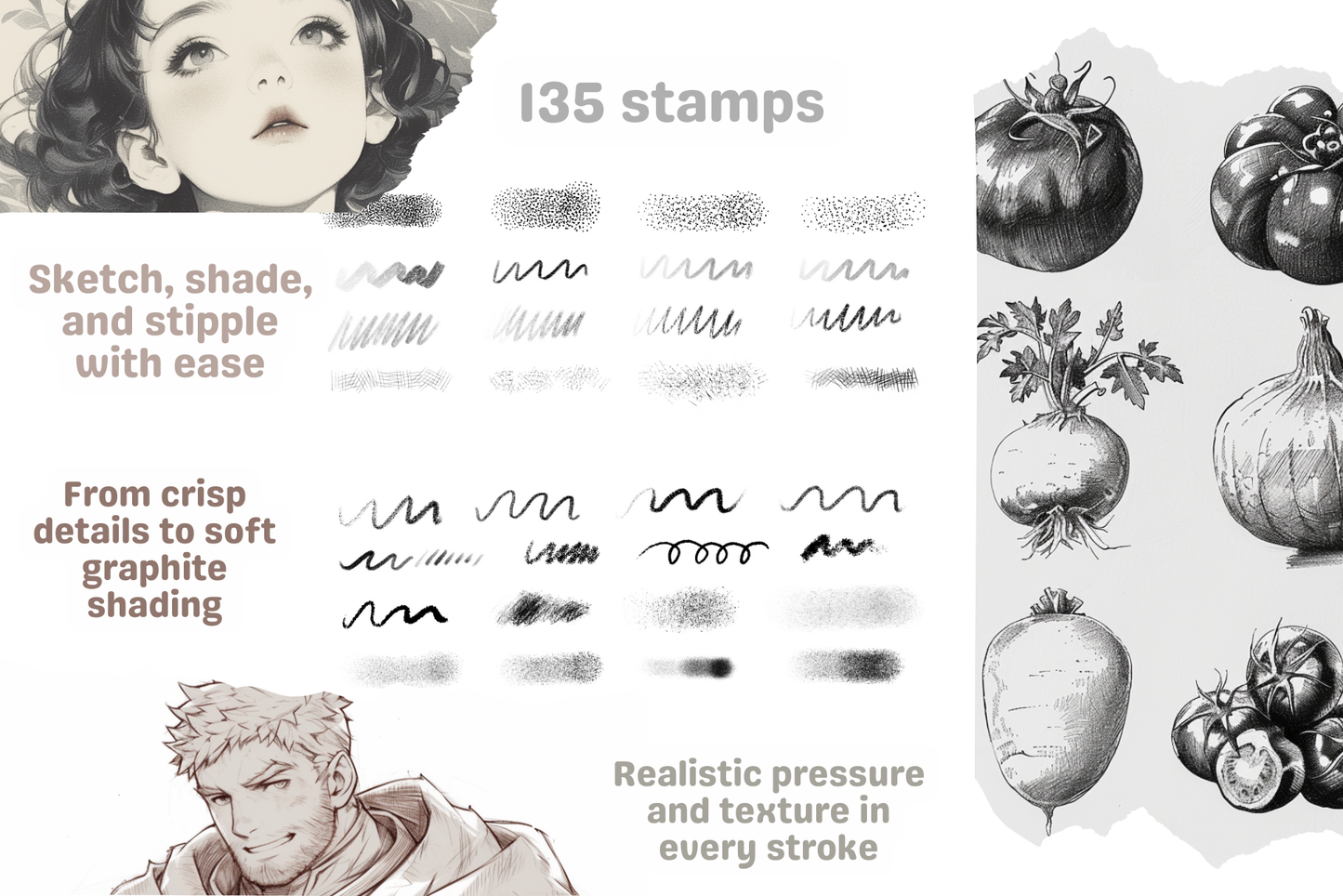 Procreate Pencil Brush Pack – 36 Realistic Sketching Brushes - Cozy Brushery