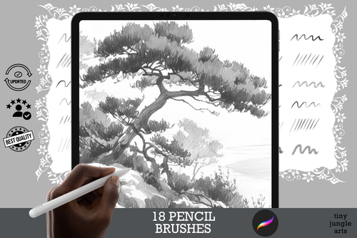 Procreate Pencil Brushes – 18 Realistic Nature Art Brushes - Cozy Brushery