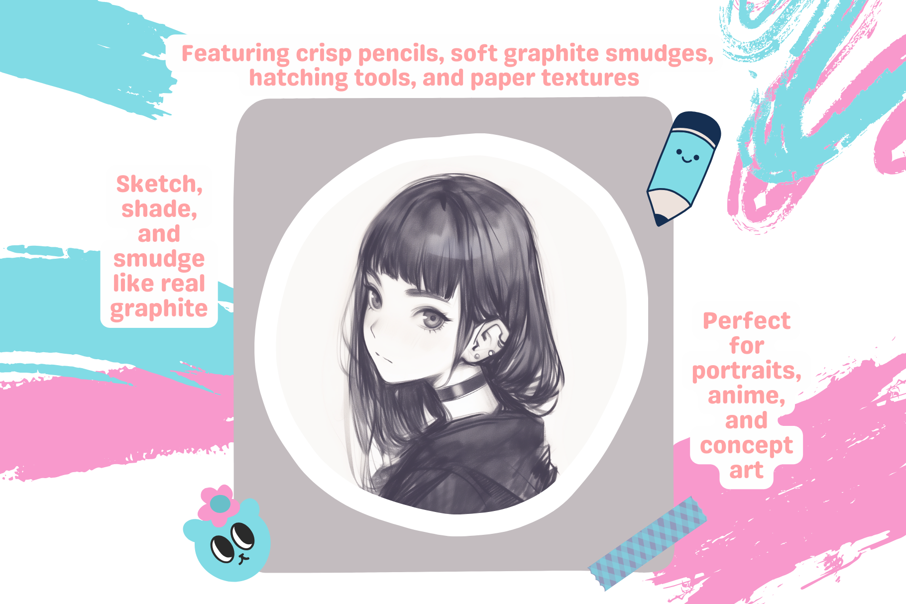 Procreate Pencil Sketch Brushes – 26 Realistic Brushes for Anime, Portraits, Still Life, and Concept Art - Cozy Brushery