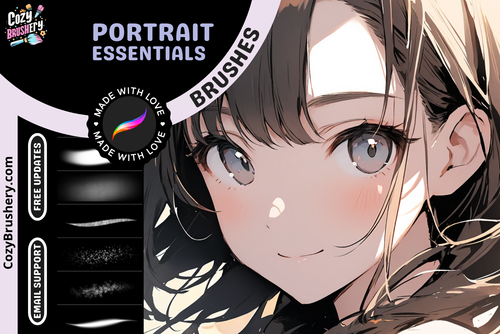 Procreate Portrait Brushes for Anime Manga Comic Art - Cozy Brushery
