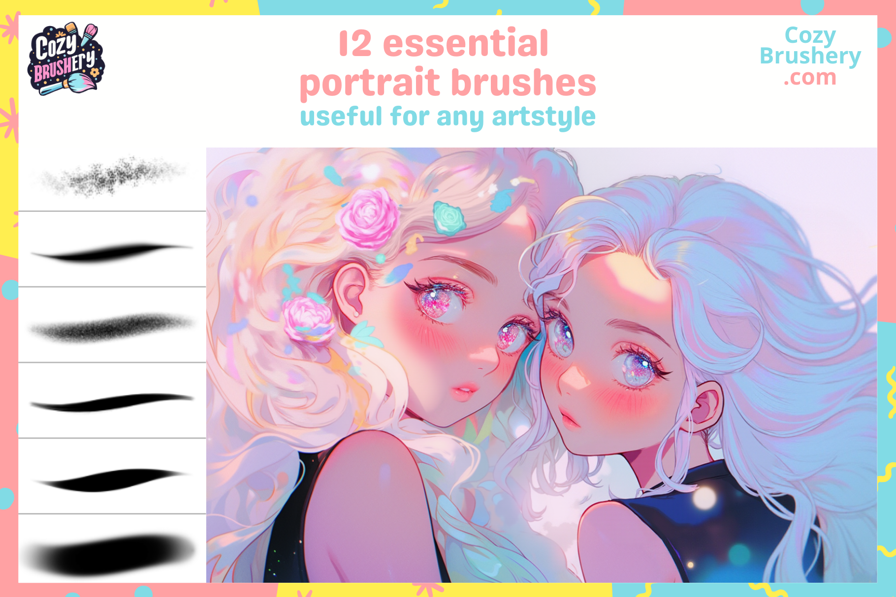 Procreate Portrait Brushes for Anime Manga Comic Art - Cozy Brushery