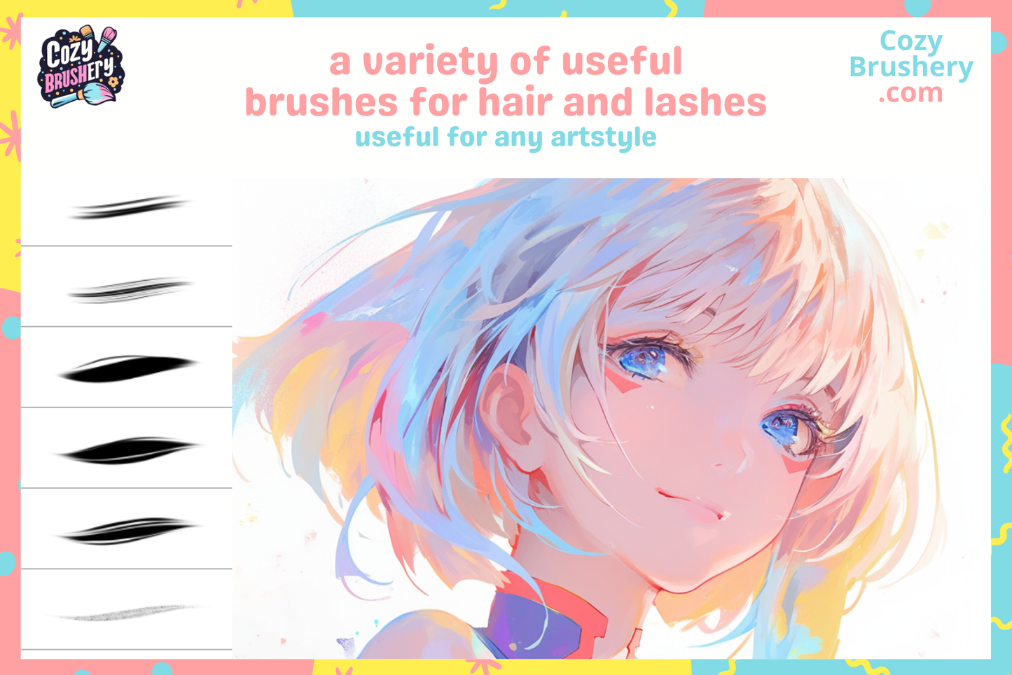 Procreate Portrait Brushes for Anime Manga Comic Art - Cozy Brushery