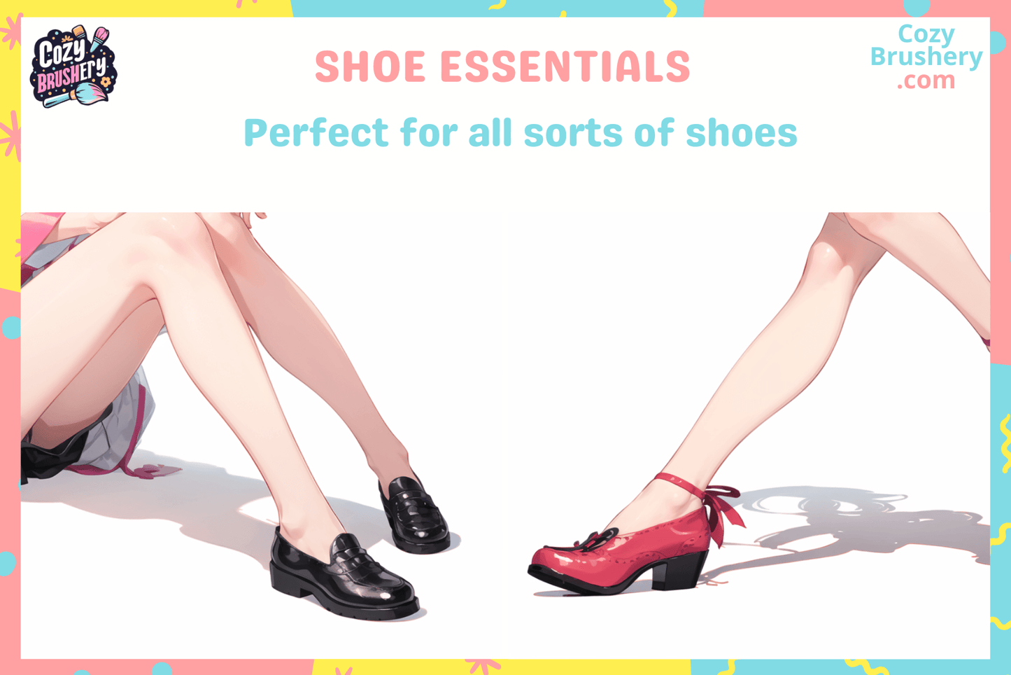 Procreate Shoe Brushes and stamps - Clothing Laces, ribbons, stitches, leather textures for sneakers and boots - Cozy Brushery