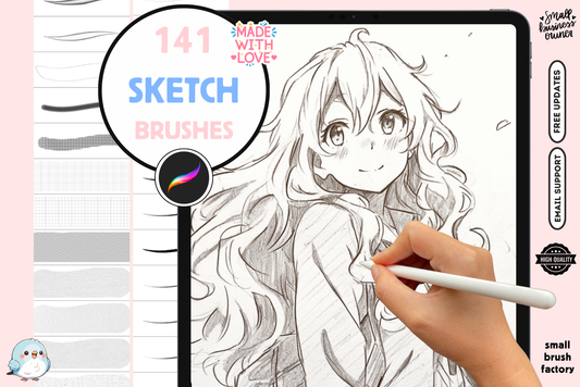 Procreate Sketching Brushes - 141 Brushes for Artists - Cozy Brushery