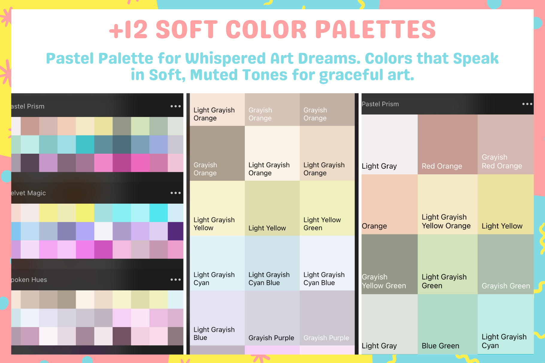 Procreate Soft Pastel Paradise Brushes for Aesthetic Art - Cozy Brushery
