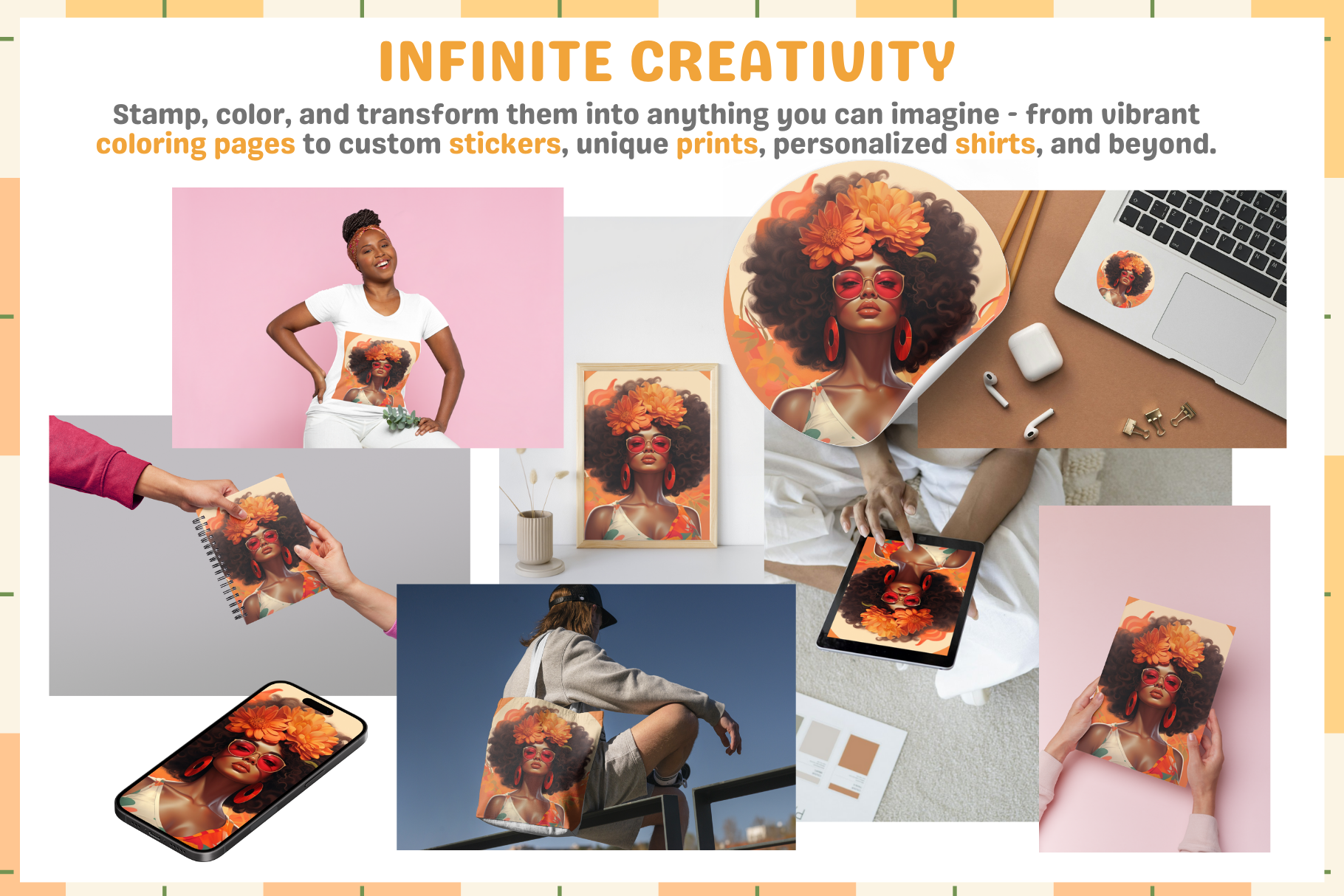 Procreate Stamps – 200 Afro Woman Stamps for Art - Cozy Brushery