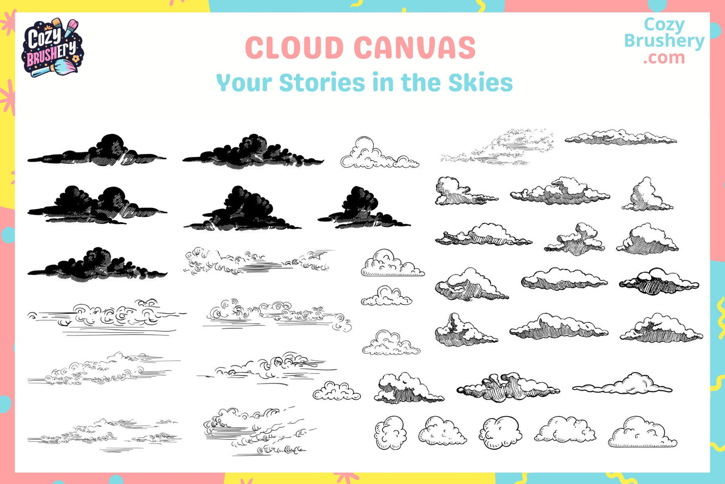 Procreate Stamps: Cloud Dreams for Dynamic Comic Skies - Cozy Brushery