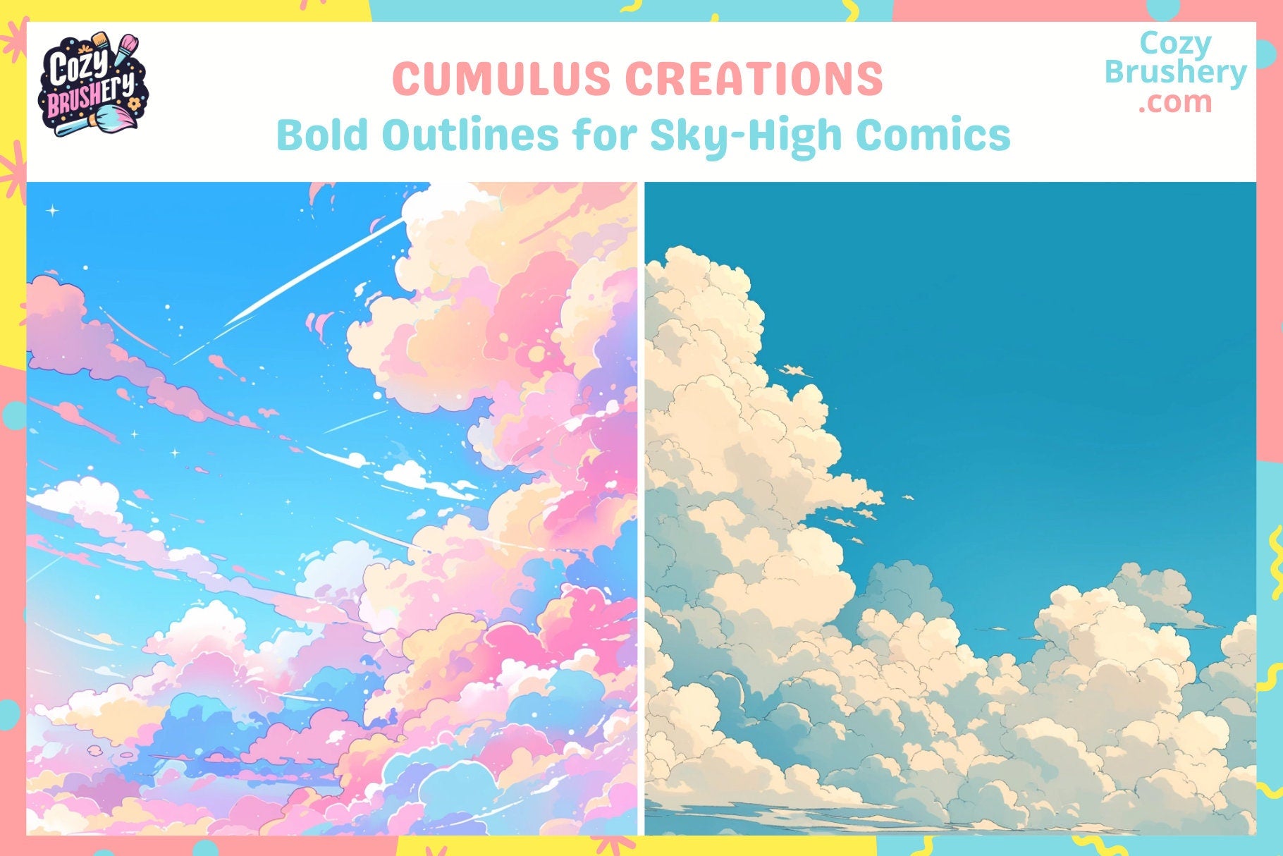 Procreate Stamps: Cloud Dreams for Dynamic Comic Skies - Cozy Brushery