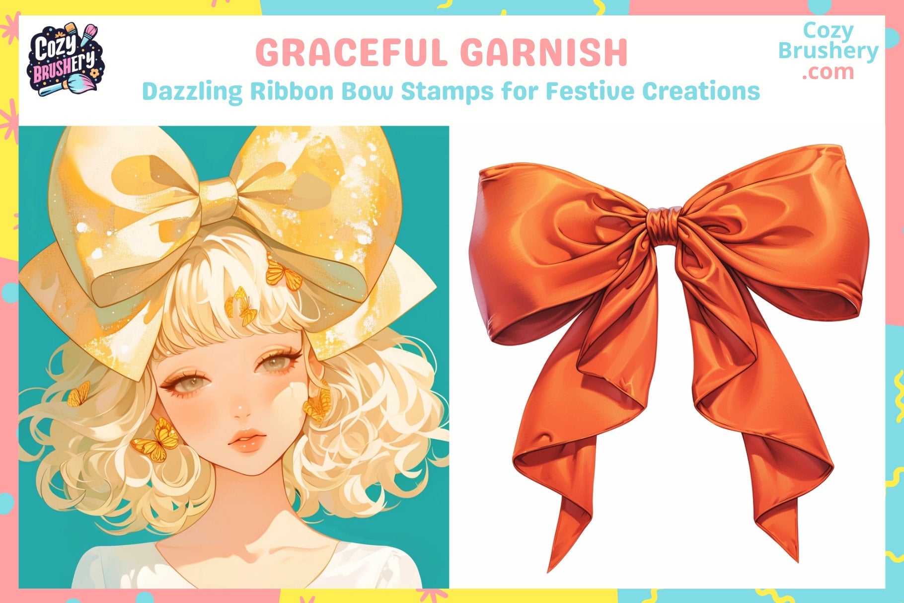 Procreate Stamps: Ribbon Rhapsody for Elegant Artworks - Cozy Brushery