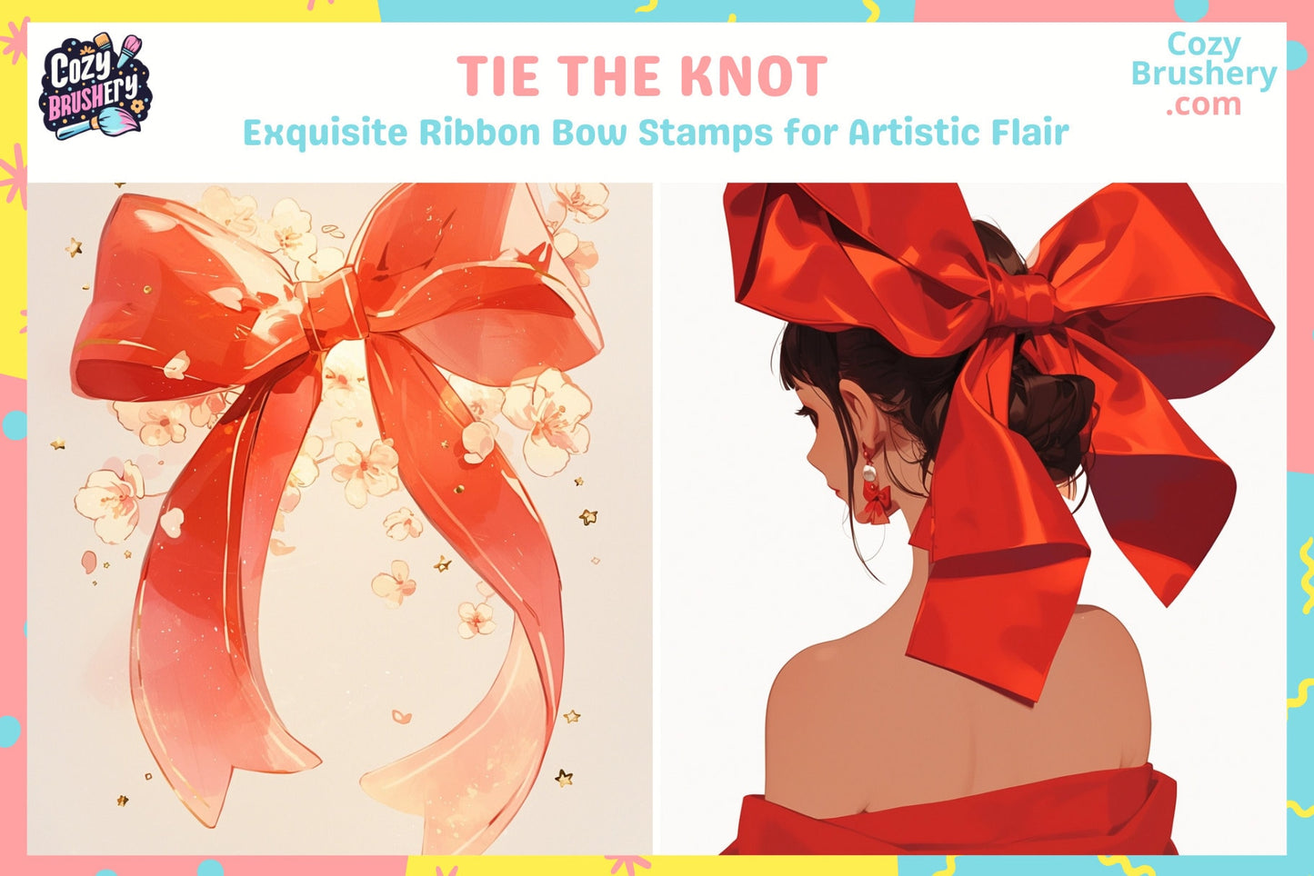 Procreate Stamps: Ribbon Rhapsody for Elegant Artworks - Cozy Brushery