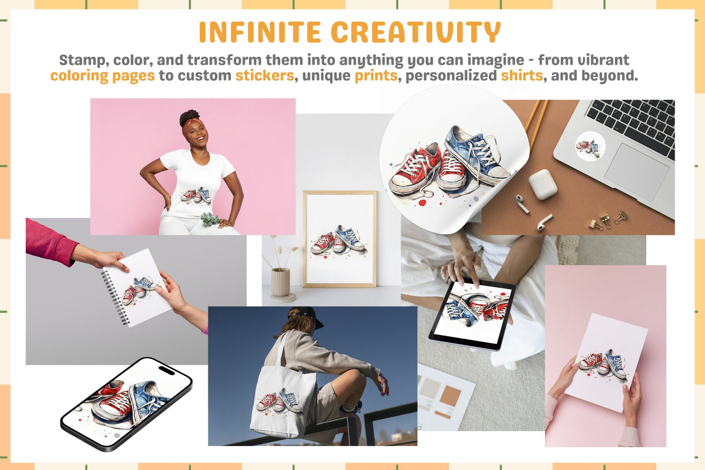 Procreate Stamps: Sneaker Studio Pack with 200 Stylish Shoe Stamps - Cozy Brushery