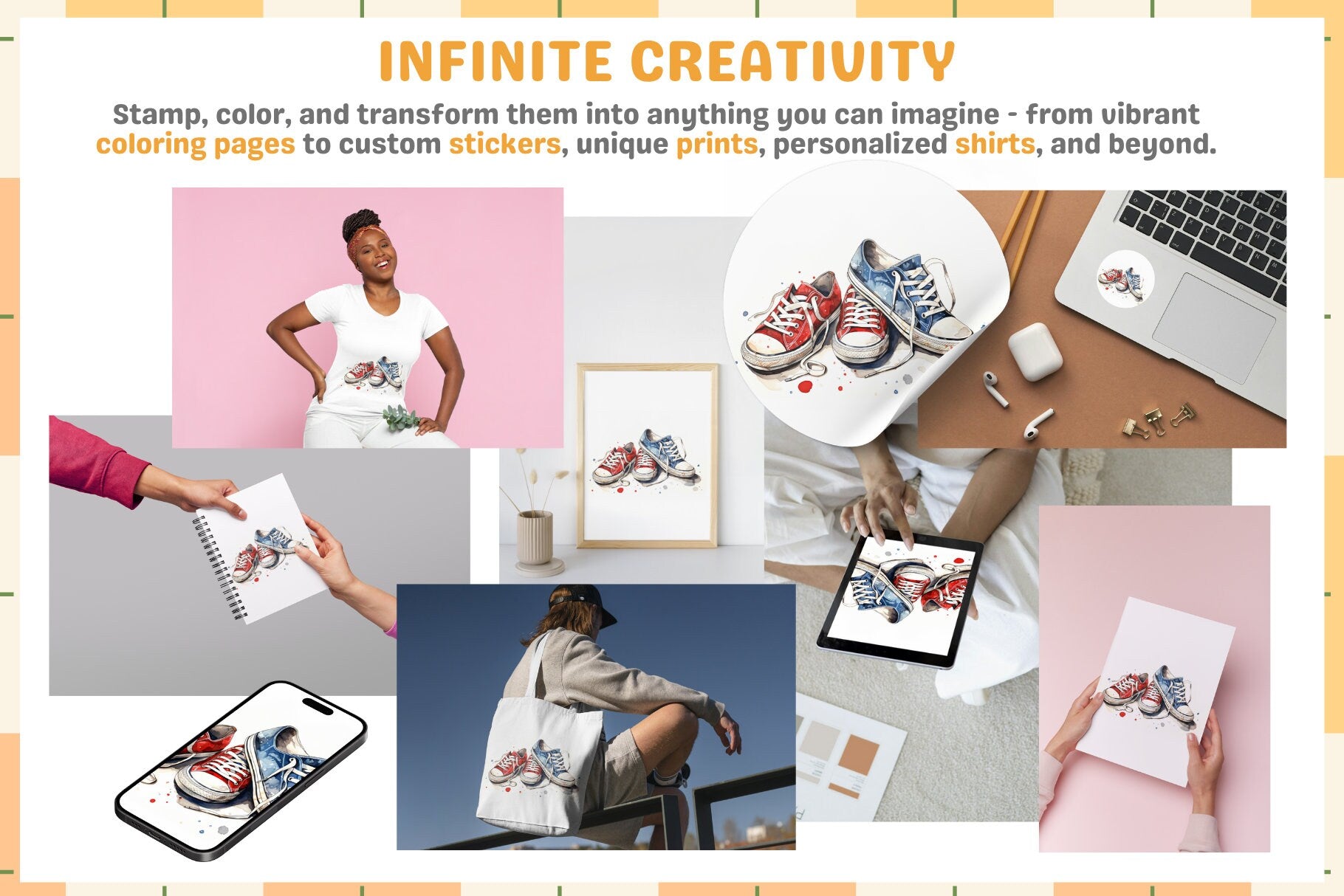 Procreate Stamps: Sneaker Studio Pack with 200 Stylish Shoe Stamps - Cozy Brushery