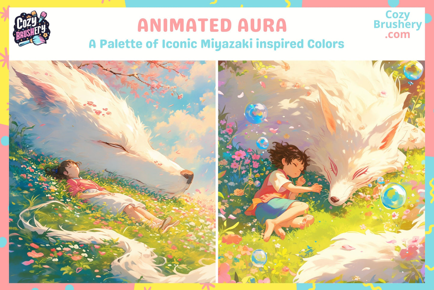 Procreate Swatches: Miyazaki Magic 10 Dreamy Color Palettes - Cozy Brushery