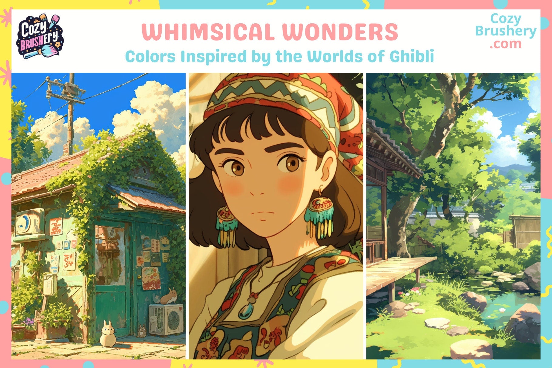 Procreate Swatches: Miyazaki Magic 10 Dreamy Color Palettes - Cozy Brushery