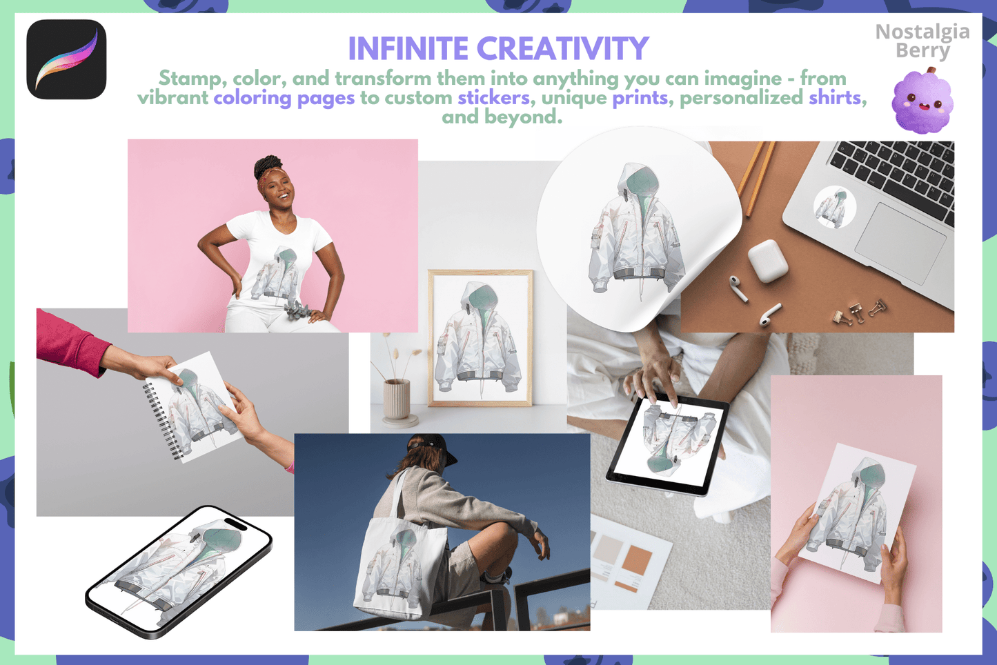 Procreate Ultimate Jacket Stamp Collection for Fashion Art - Cozy Brushery