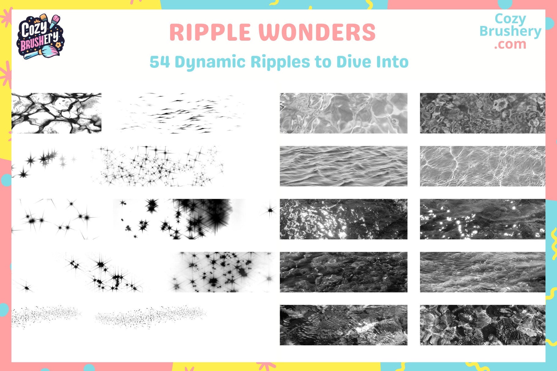 Procreate Water Brushes and Stamps for Serene Scenes - Cozy Brushery