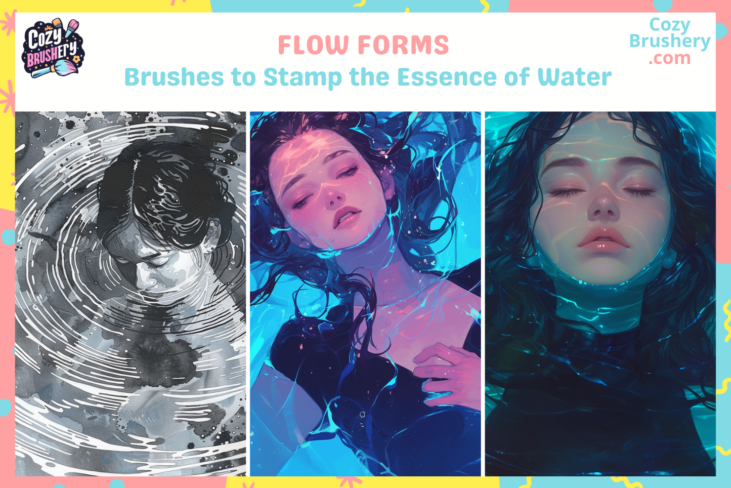 Procreate Water Brushes and Stamps for Serene Scenes - Cozy Brushery